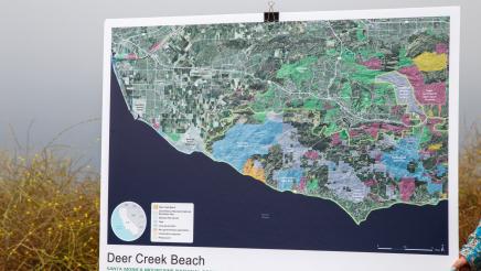 Map of Deer Creek Beach and surrounding area on stand
