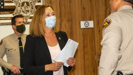 Asm. Irwin speaking with sheriff