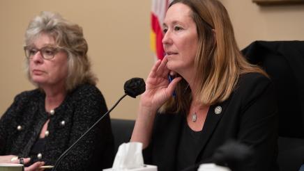 Asm. Irwin listens on as guest speaker provides testimony
