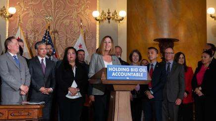Asm. Irwin at podium, speaking