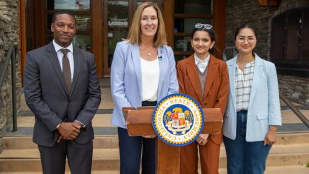 Asm. Irwin with representatives of Californians Against Waste