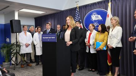 Assembymember Irwin speaks at Governor’s press conference on historic mental health reform 