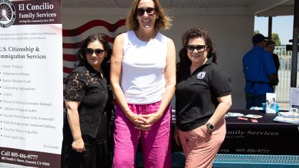 Asm. Irwin with two staffers from El Concilio Family Services