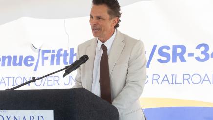 Guest speaker at podium, speaking
