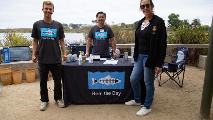 Asm. Irwin with Heal the Bay table staffers