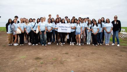 Group photo of Asm. Irwin with volunteers