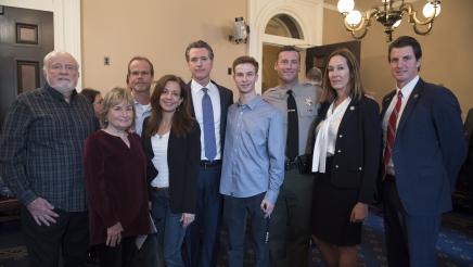 Asm. Irwin and Gov. Newsom with family