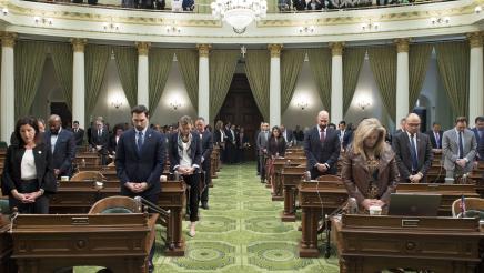 Assembly observing a moment of silence